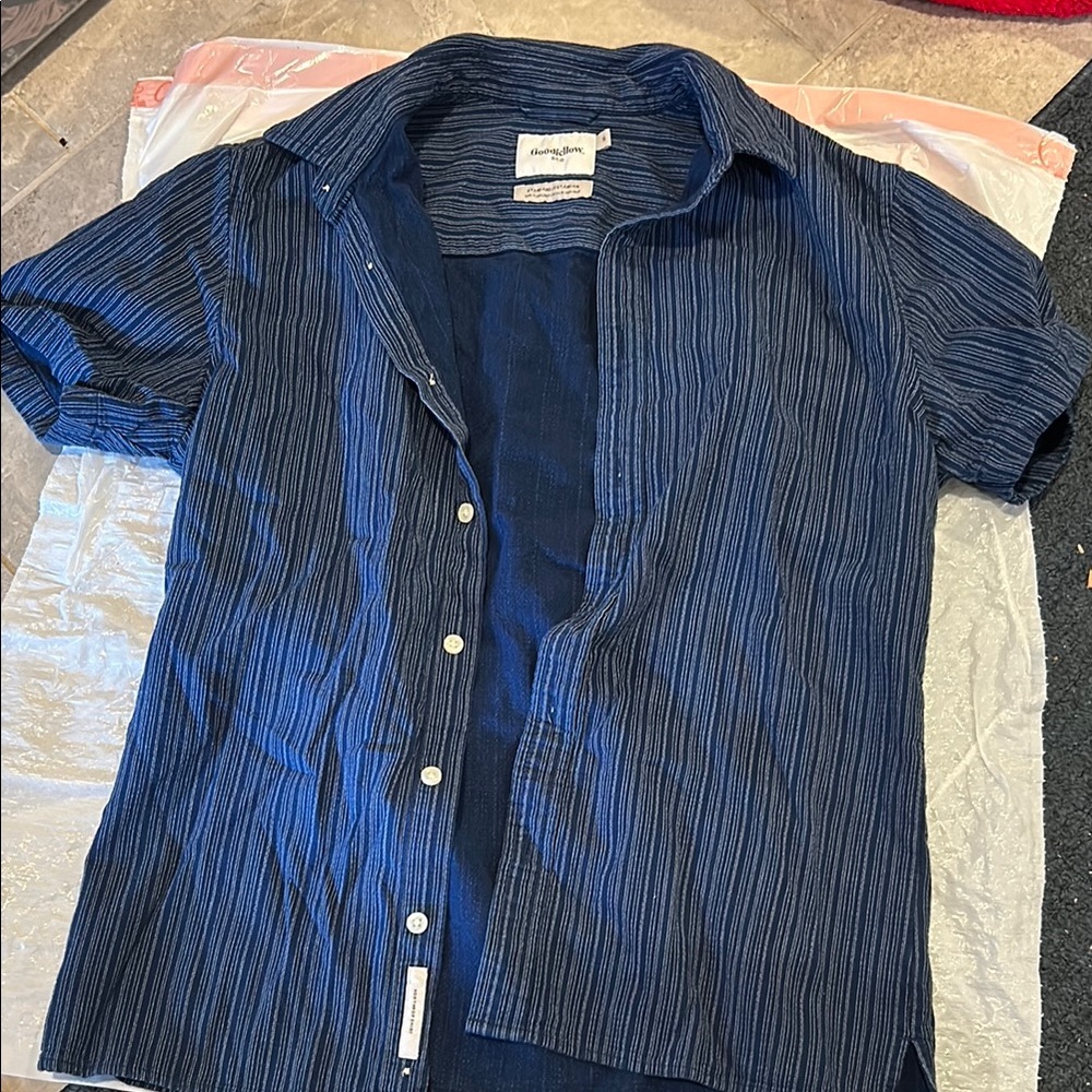 Good Fellow Navy Striped Casual Shirt